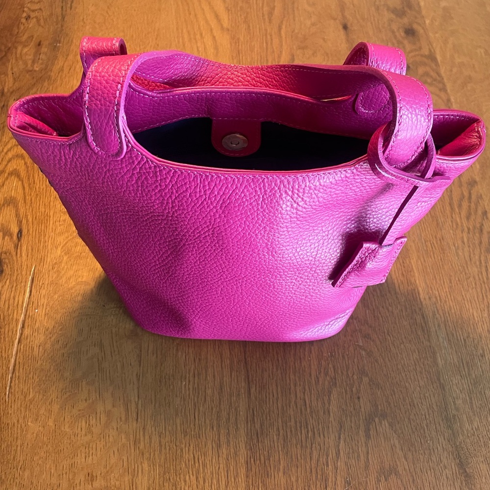 Milos, leather mini bag, pink